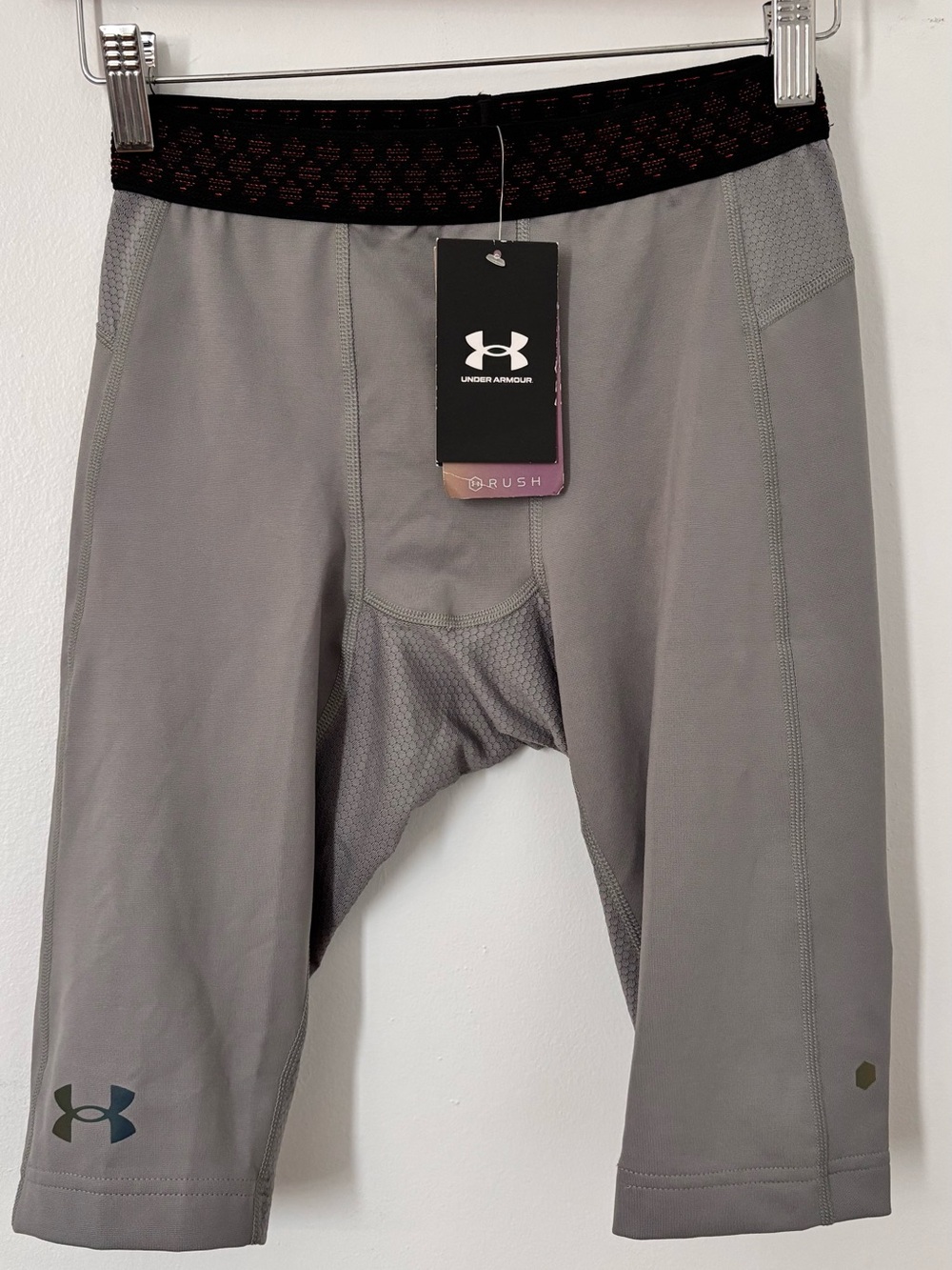Under Armour Rush Compression Shorts – Gray / Black (Men's Size Small) - Picture 2 of 5
